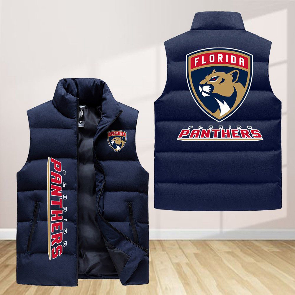 Florida Panthers Sleeveless Puffer Jacket Custom For Fans Gifts