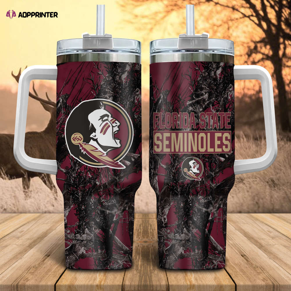 Florida State Seminoles NCAA Hunting Personalized Stanley Tumbler 40oz Gift for Fans