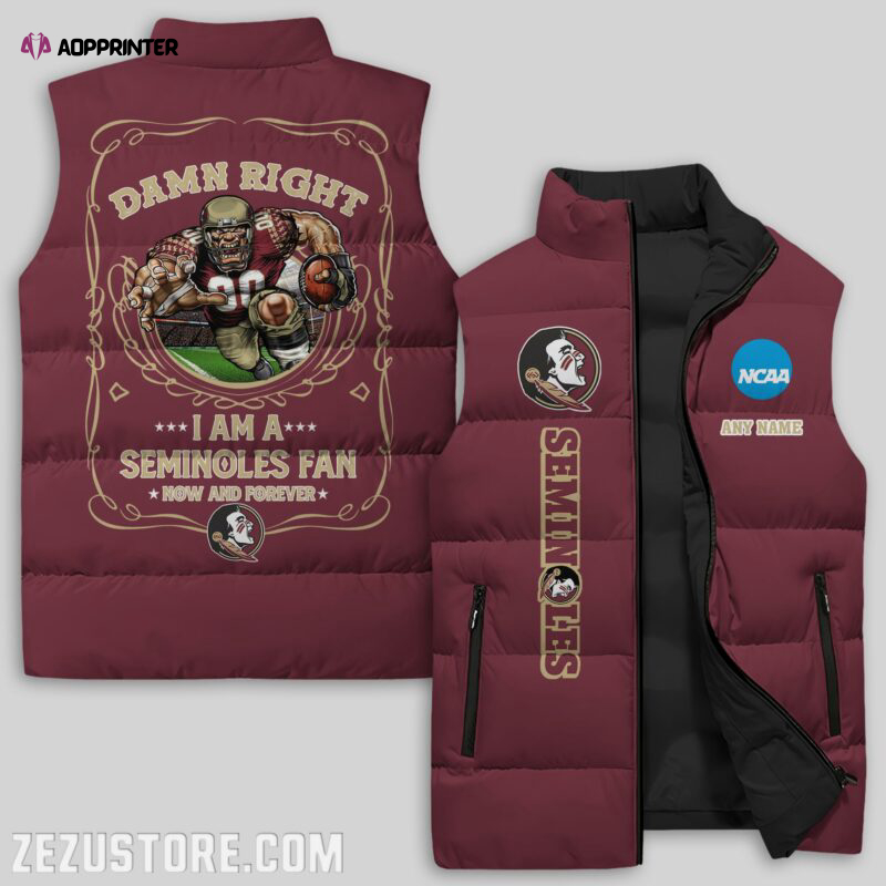 Florida State Seminoles NCAA Sleeveless Puffer Jacket Custom For Fans Gifts