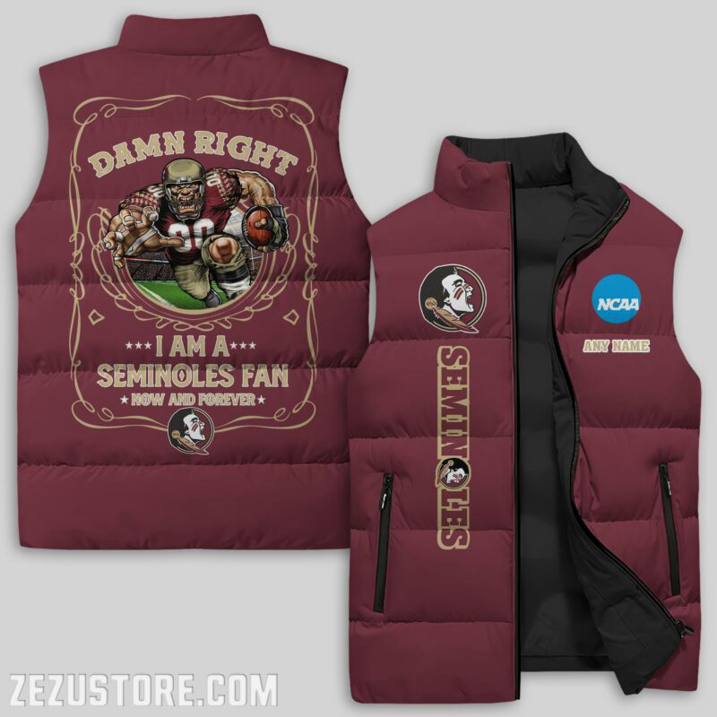 Florida State Seminoles NCAA Sleeveless Puffer Jacket Custom For Fans Gifts