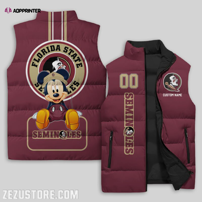 Florida State Seminoles NCAA Sleeveless Puffer Jacket Custom For Fans Gifts