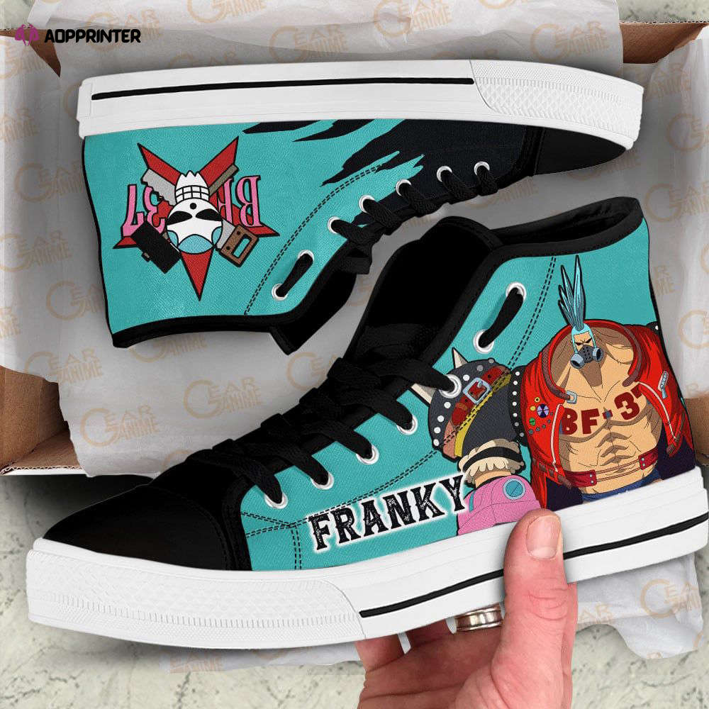 Franky Emblem Custom Canvas High Top Shoes For Fans One Piece Anime