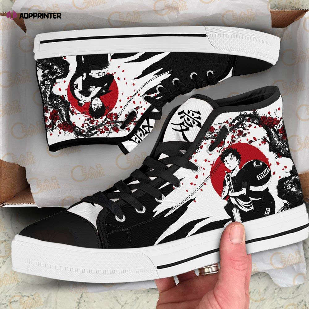 Gaara High Top Shoes Custom Naruto Anime Japan Style For Fans