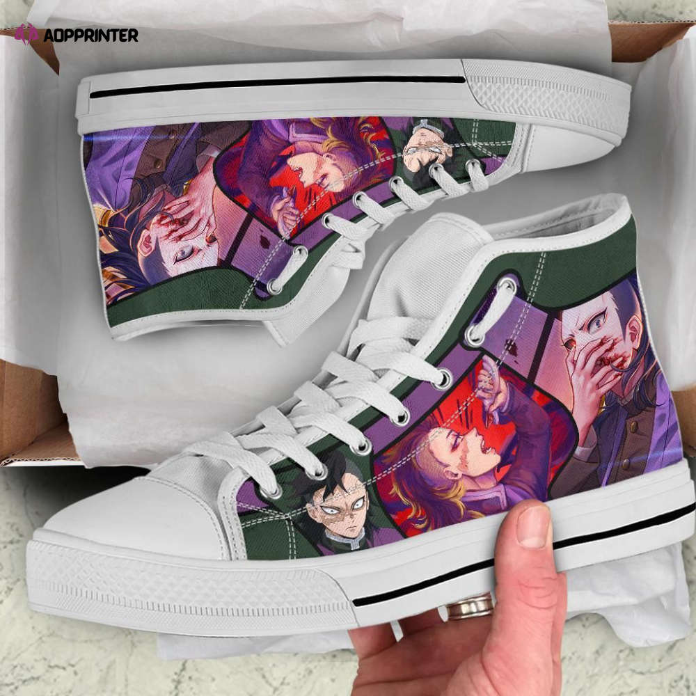 Genya High Top Shoes Custom For Fans Demon Slayer Anime