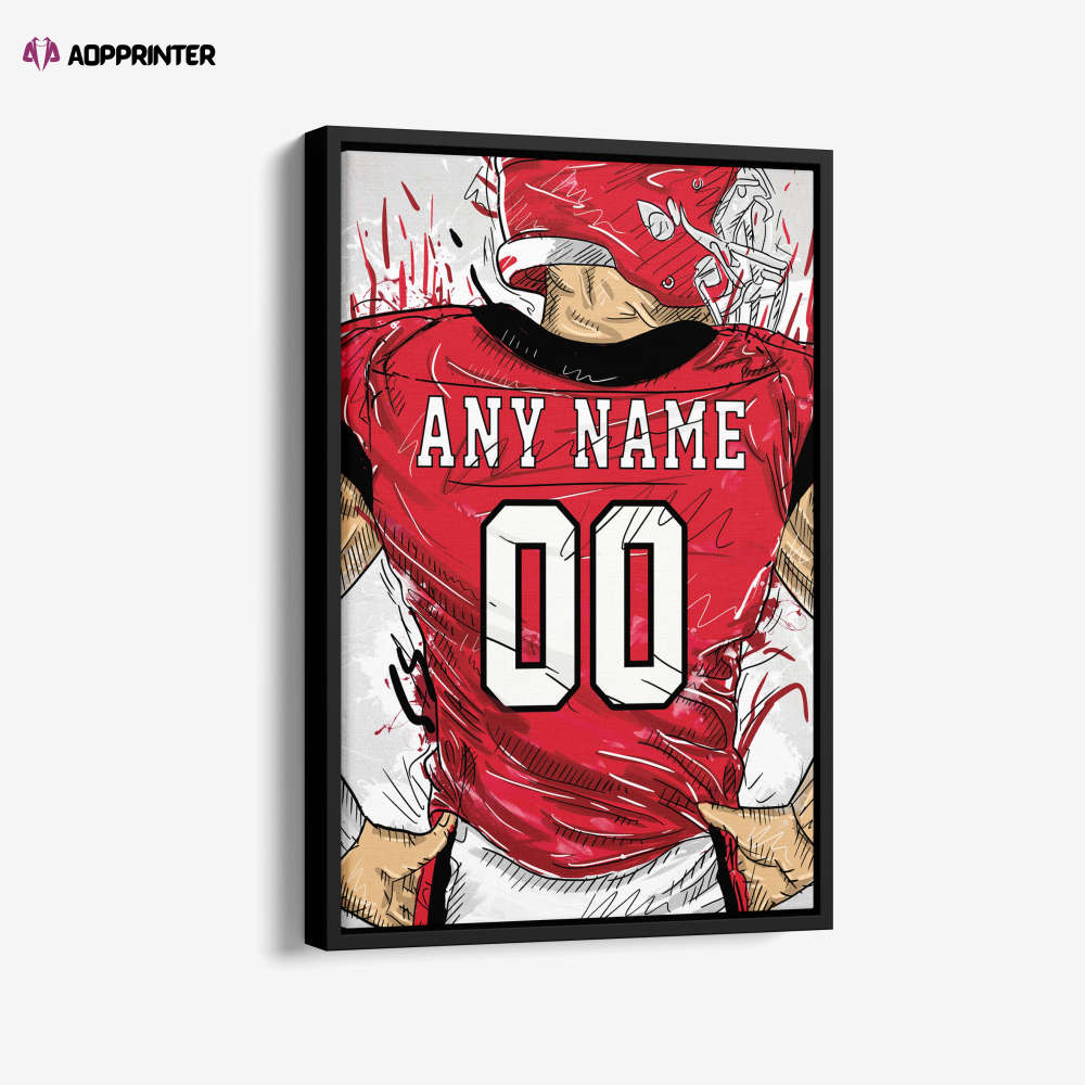 Georgia Bulldogs Jersey Personalized Jersey NCAA Custom Name and Number Canvas Wall Art Home Decor Framed Poster Man Cave Gift