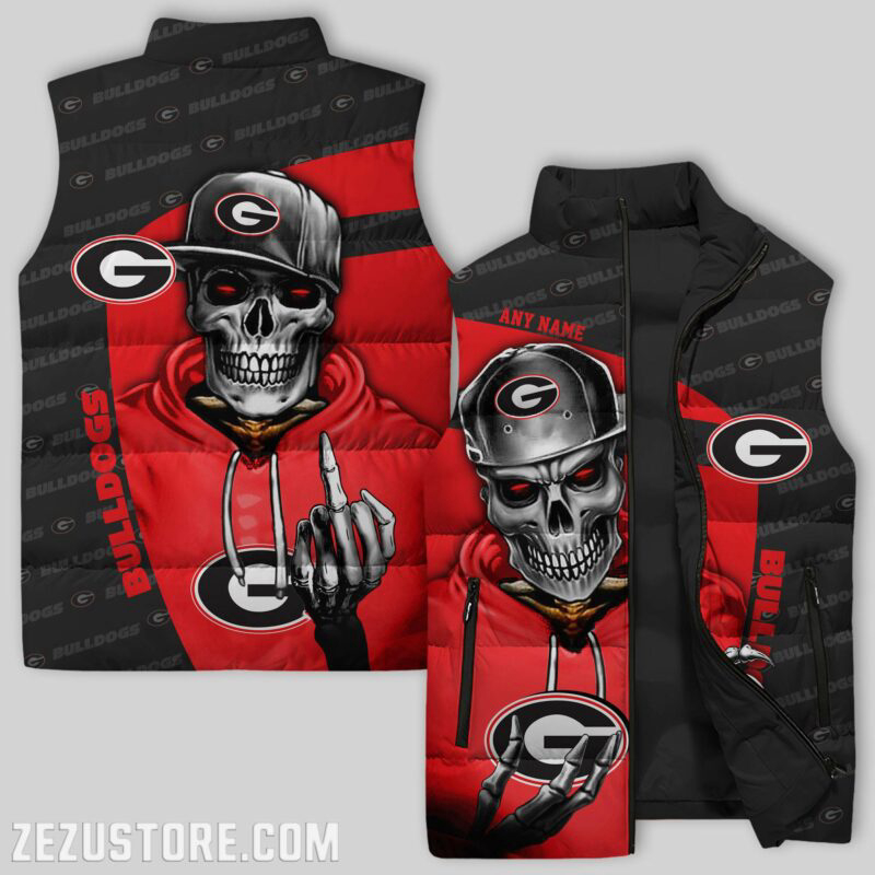 Georgia Bulldogs NCAA Sleeveless Puffer Jacket Custom For Fans Gifts