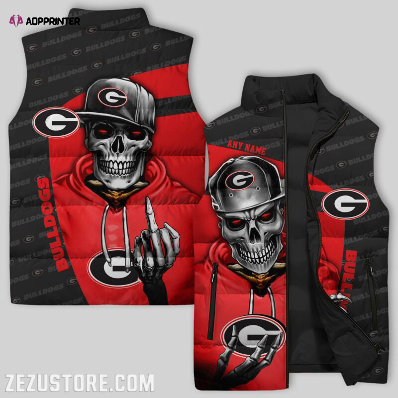 Georgia Bulldogs NCAA Sleeveless Puffer Jacket Custom For Fans Gifts