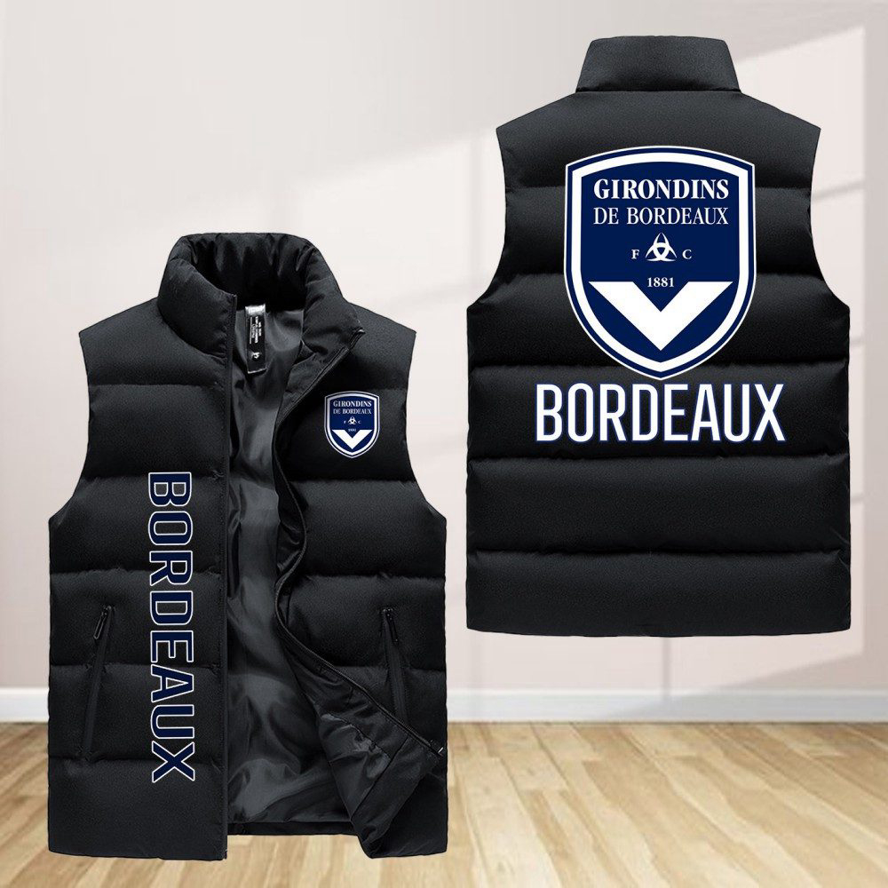 Girondins De Bordeaux Sleeveless Puffer Jacket Custom For Fans Gifts