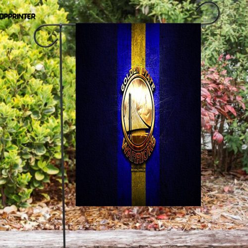 Golden State Warriors Emblem Texture2 Double Sided Printing   Garden Flag Home Decor Gifts