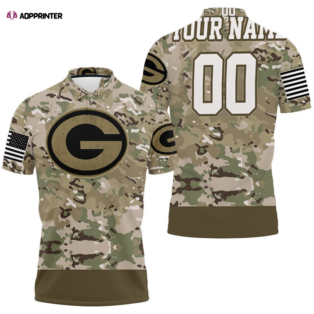 Green Bay Packers Camouflage Veteran 3d Personalized Polo Shirt Gift for Fans Shirt 3d T-shirt