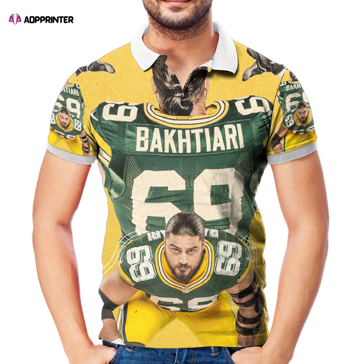 Green Bay Packers David Bakhtiari no69 3D All Over Print Polo Shirt