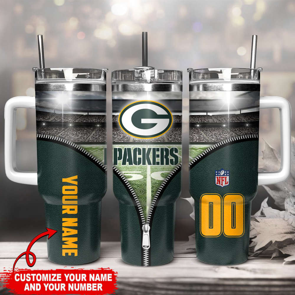 Green Bay Packers NFL 40oz Stanley Tumbler Gift for Fans