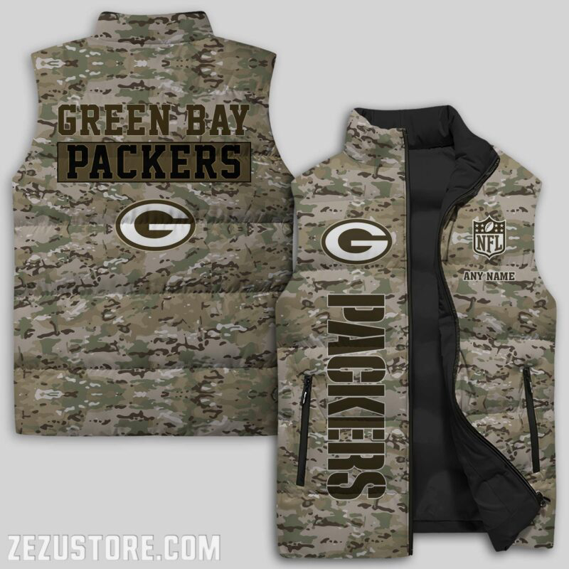 Green Bay Packers NFL Sleeveless Puffer Jacket Custom For Fans Gifts