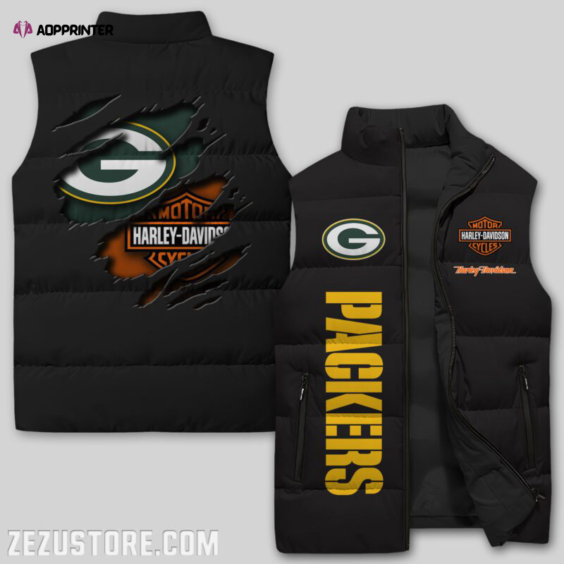 Green Bay Packers NFL Sleeveless Puffer Jacket Custom For Fans Gifts