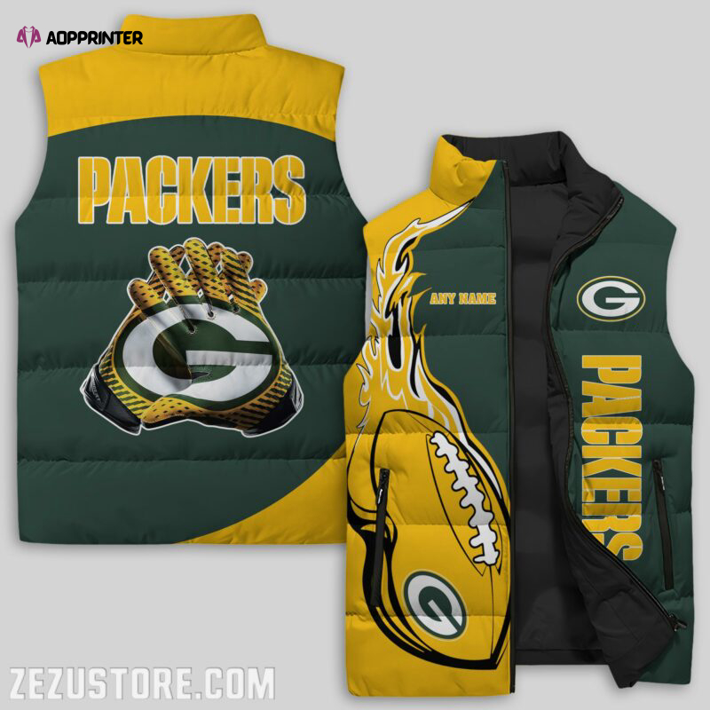 Green Bay Packers NFL Sleeveless Puffer Jacket Custom For Fans Gifts