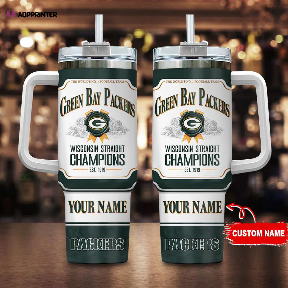 Green Bay Packers Personalized The World’s No 1 Football Team NFL Jim Beam 40oz Stanley Tumbler Gift for Fans