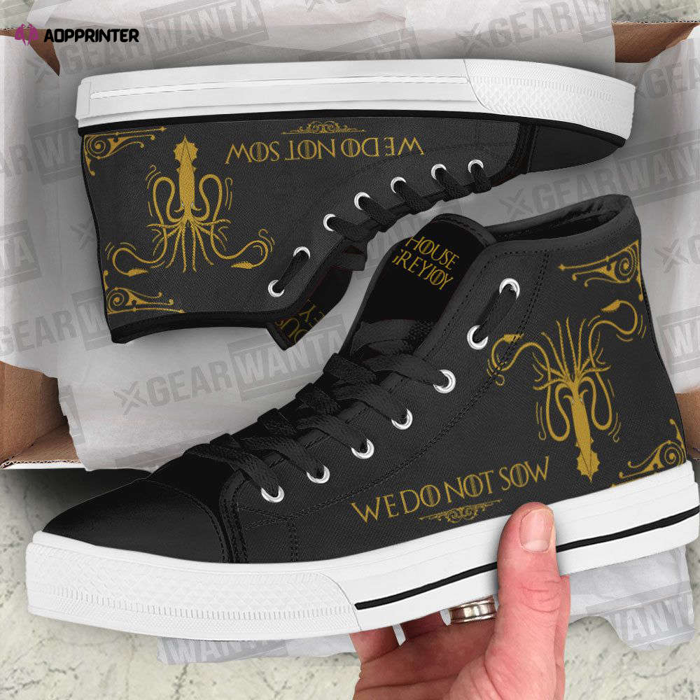 Greyjoy Game Of Thrones High Top Canvas Shoes Custom For Fans