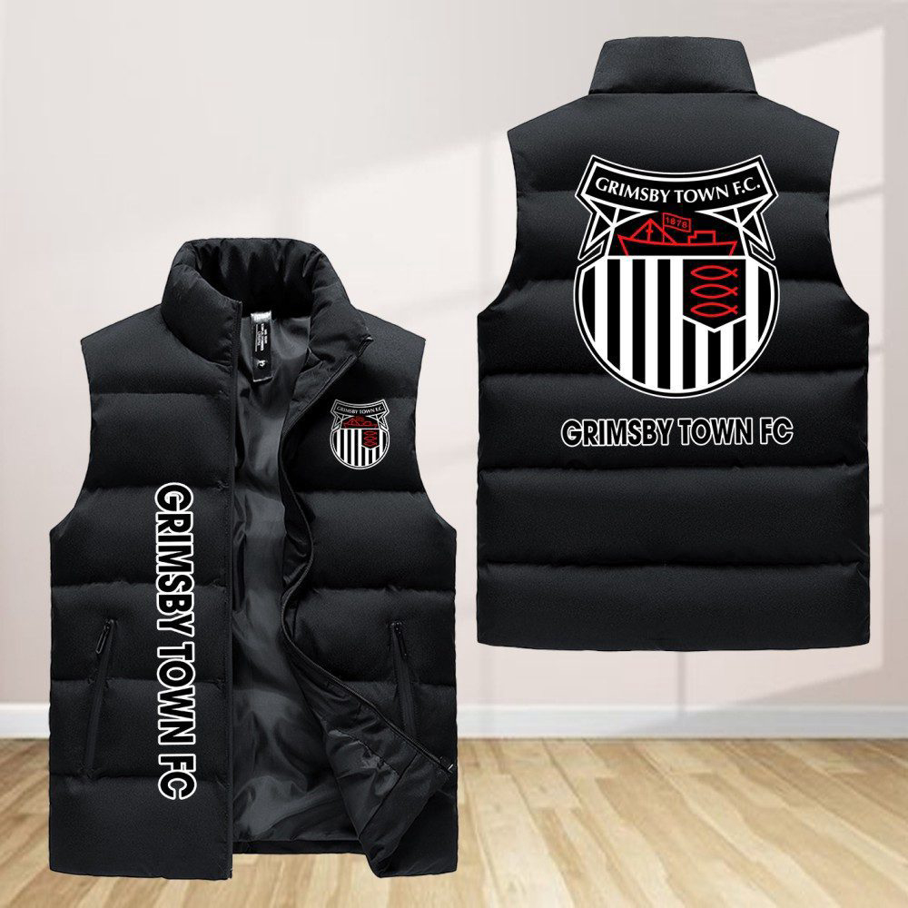 Grimsby Town Sleeveless Puffer Jacket Custom For Fans Gifts