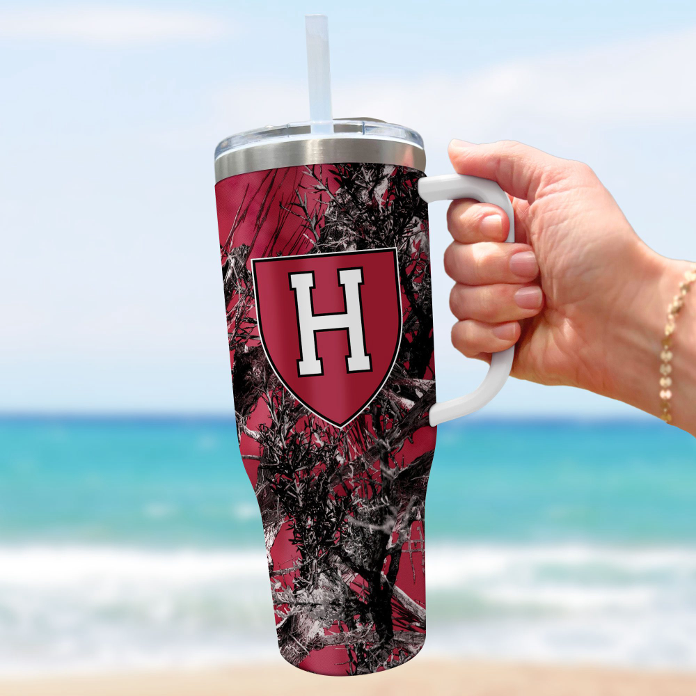 Harvard Crimson NCAA Hunting Personalized Stanley Tumbler 40oz Gift for Fans