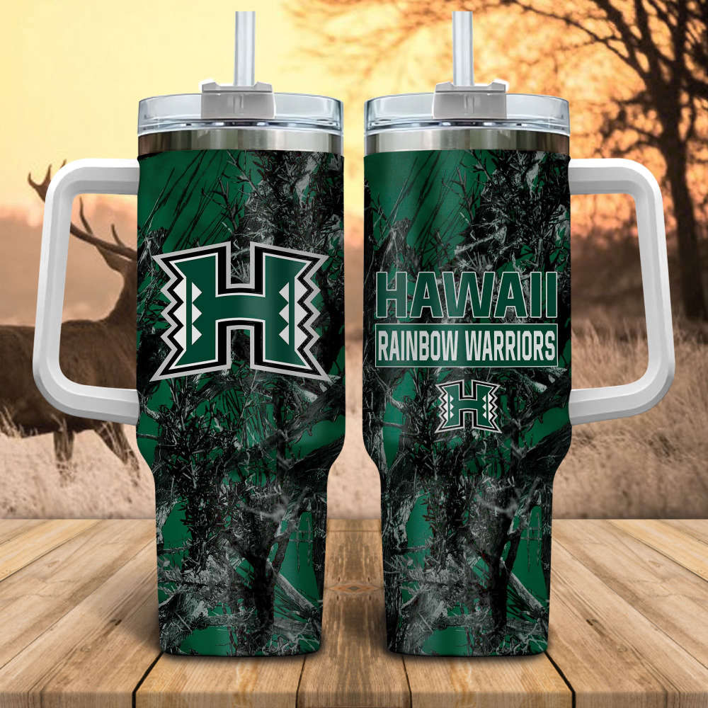 Hawaii Rainbow Warriors NCAA Hunting Personalized Stanley Tumbler 40oz Gift for Fans