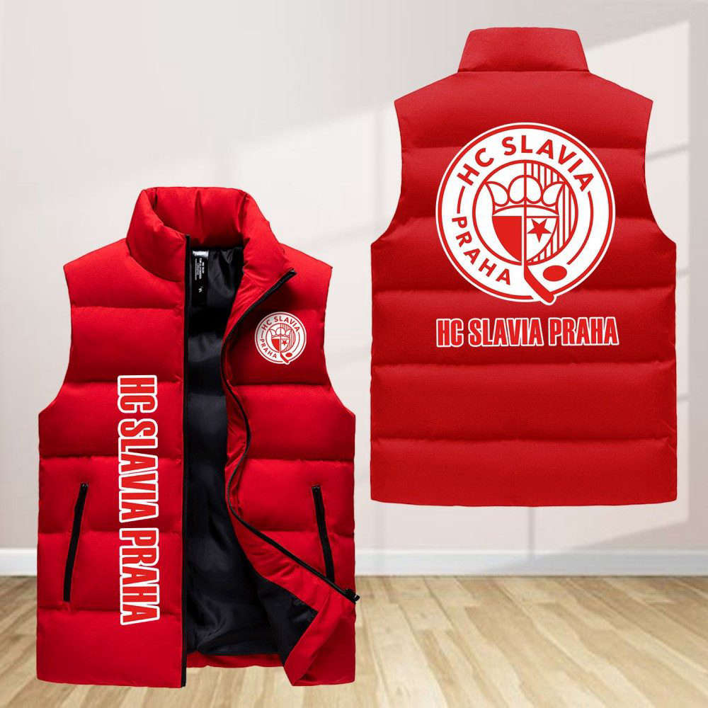 Hc Slavia Praha Sleeveless Puffer Jacket Custom For Fans Gifts