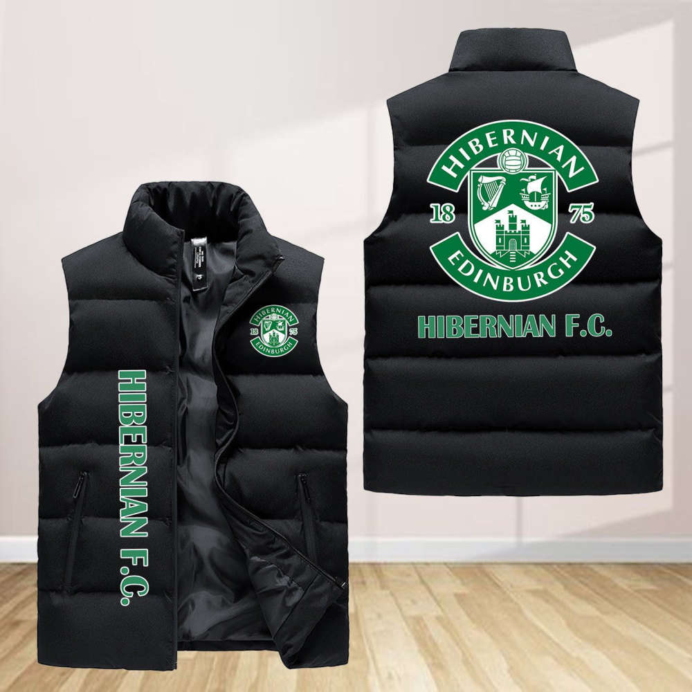 Hibernian F.C Sleeveless Puffer Jacket Custom For Fans Gifts