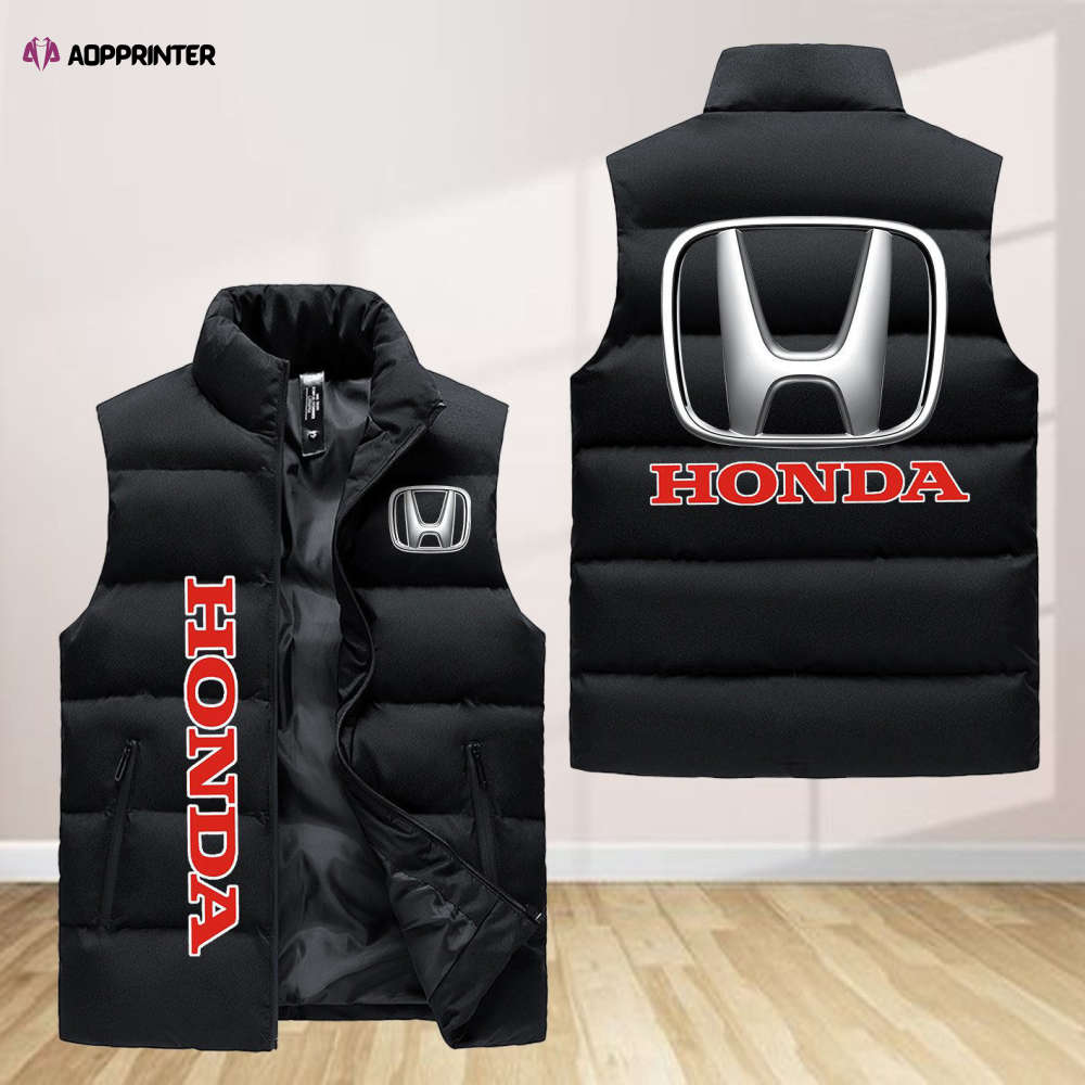 Honda Sleeveless Puffer Jacket Custom For Fans Gifts