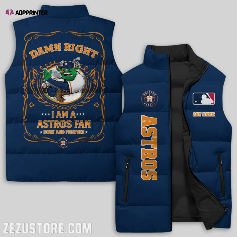 Houston Astros MLB Sleeveless Puffer Jacket Custom For Fans Gifts