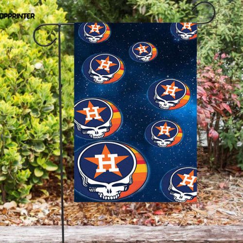 Houston Astros Skull Star Double Sided Printing   Garden Flag Home Decor Gifts Home Decor Gifts