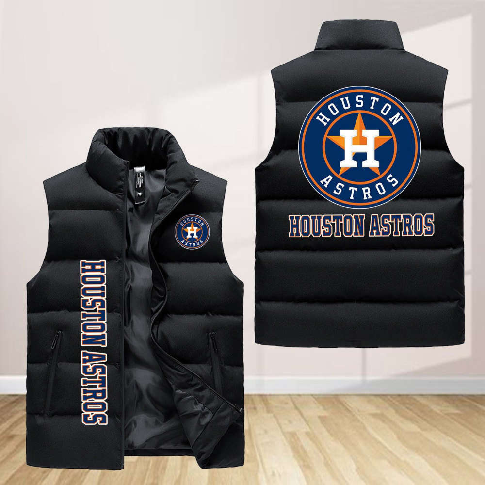 Houston Astros Sleeveless Puffer Jacket Custom For Fans Gifts