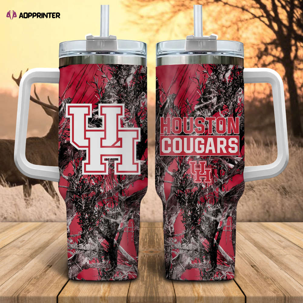 Houston Cougars NCAA Hunting Personalized Stanley Tumbler 40oz Gift for Fans