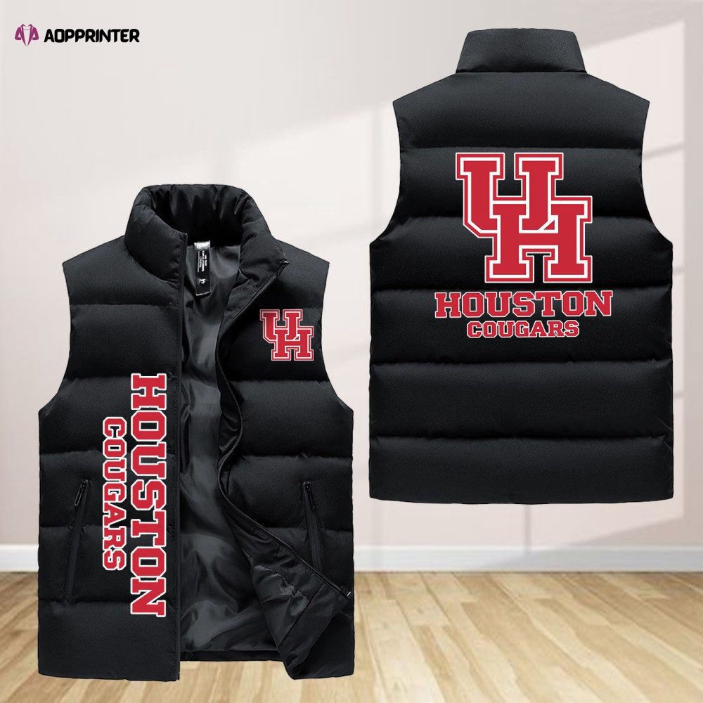 Houston Cougars Sleeveless Puffer Jacket Custom For Fans Gifts