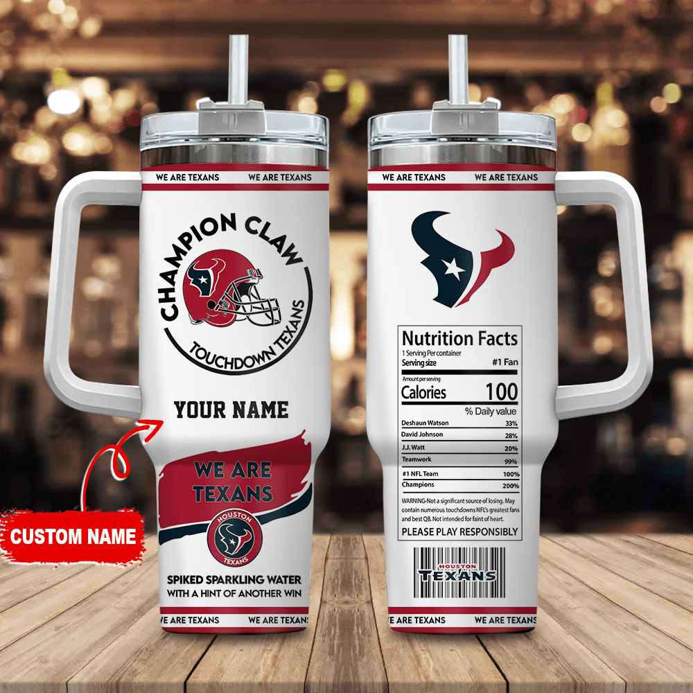 Houston Texans Champion Claw NFL Personalized Stanley Tumbler 40Oz Gift for Fans