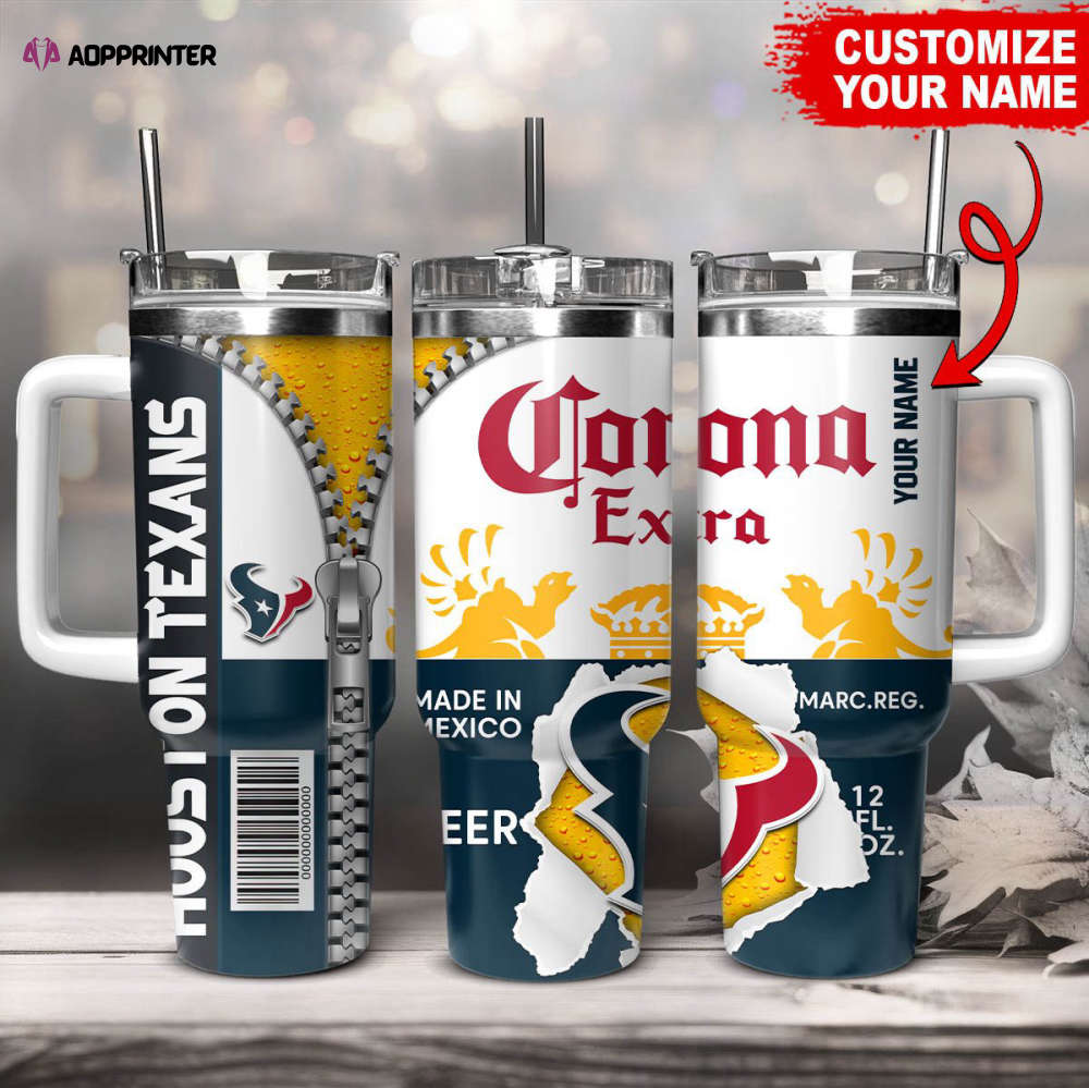 Houston Texans NFL Corona Extra Personalized Stanley Tumbler 40Oz Gift for Fans