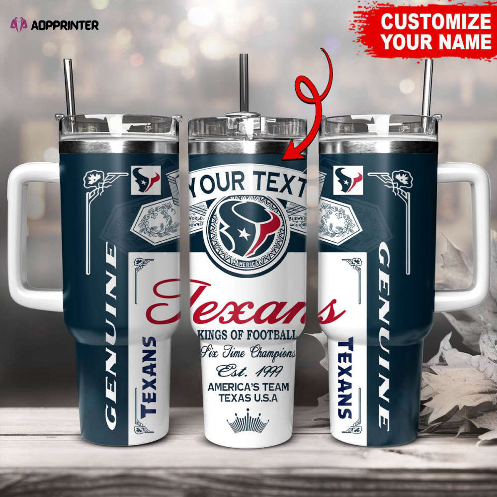 Houston Texans NFL Kings Of Football Custom Your Text Stanley Tumbler 40Oz Gift for Fans