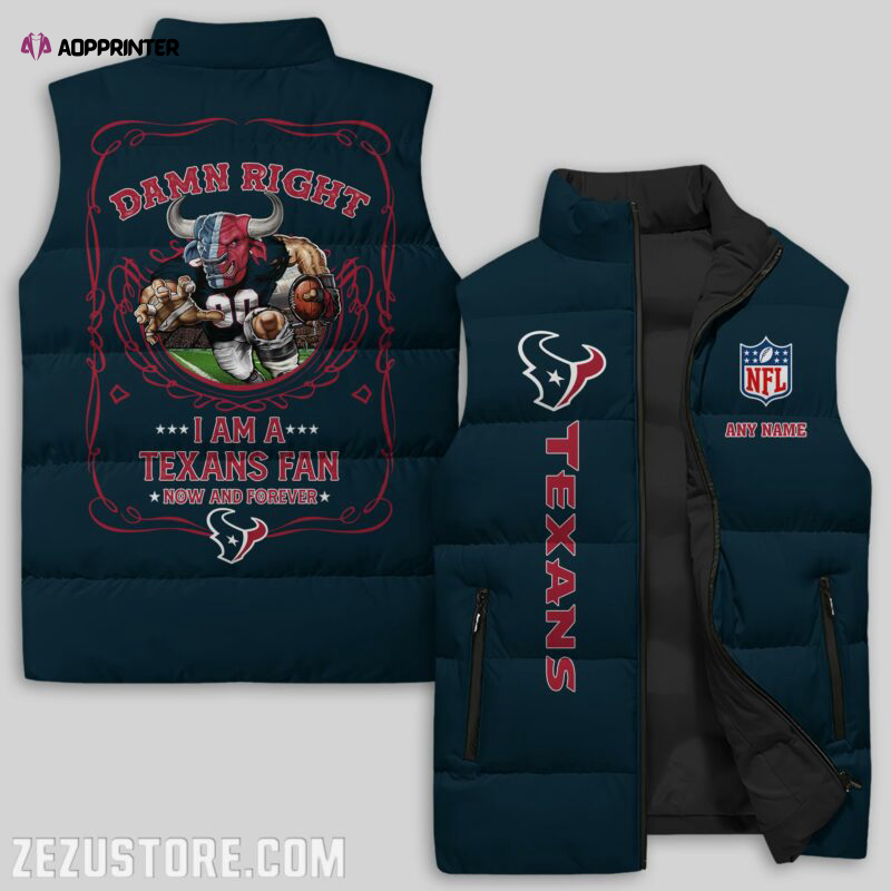 Houston Texans NFL Sleeveless Puffer Jacket Custom For Fans Gifts