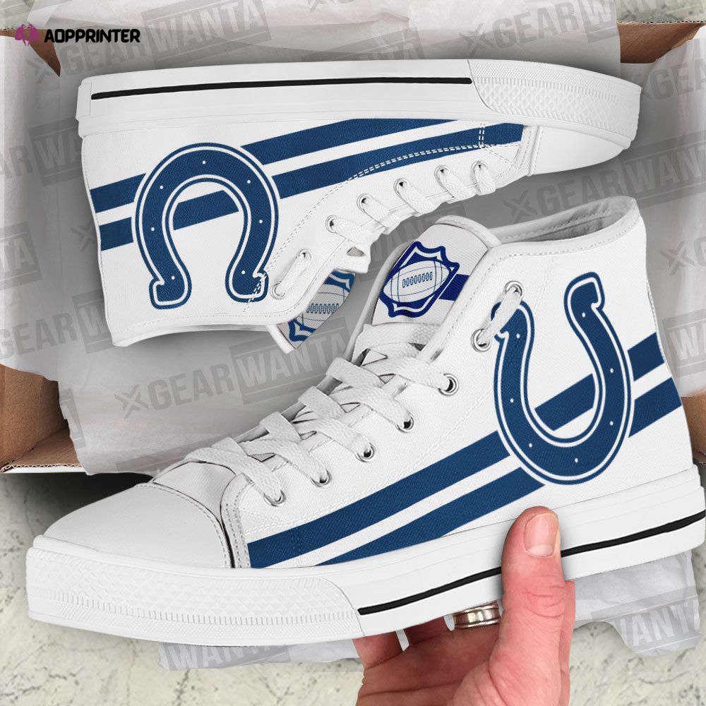 Indianapolis Colts High Top Canvas Shoes Custom For Fans