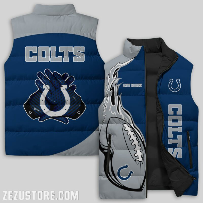 Indianapolis Colts NFL Sleeveless Puffer Jacket Custom For Fans Gifts