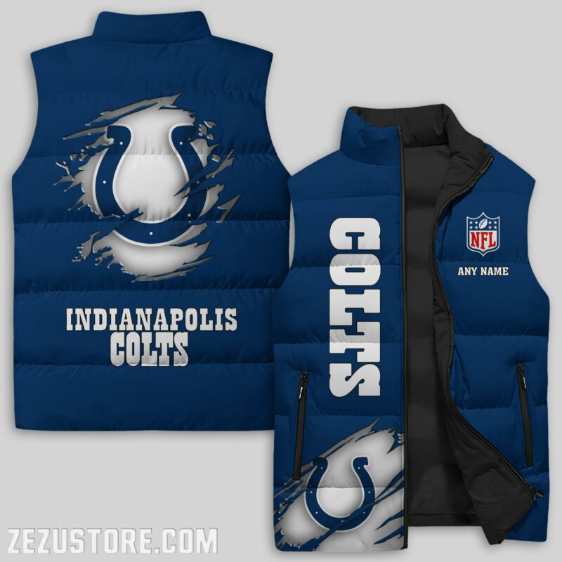 Indianapolis Colts NFL Sleeveless Puffer Jacket Custom For Fans Gifts