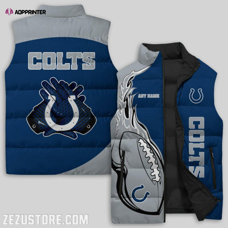 Indianapolis Colts NFL Sleeveless Puffer Jacket Custom For Fans Gifts