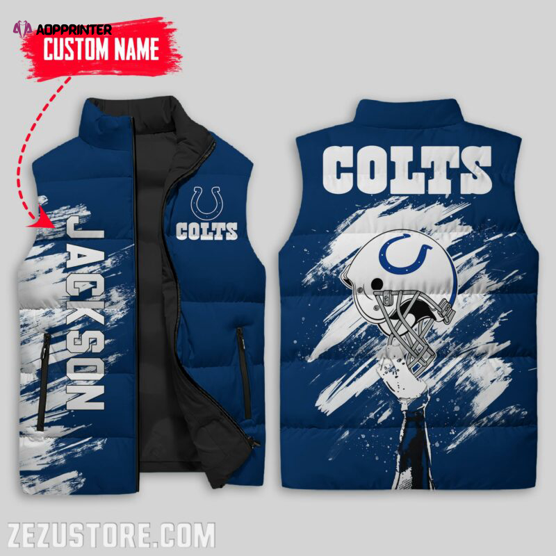 Indianapolis Colts NFL Sleeveless Puffer Jacket Custom For Fans Gifts