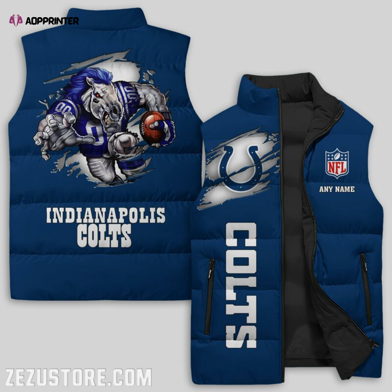 Indianapolis Colts NFL Sleeveless Puffer Jacket Custom For Fans Gifts