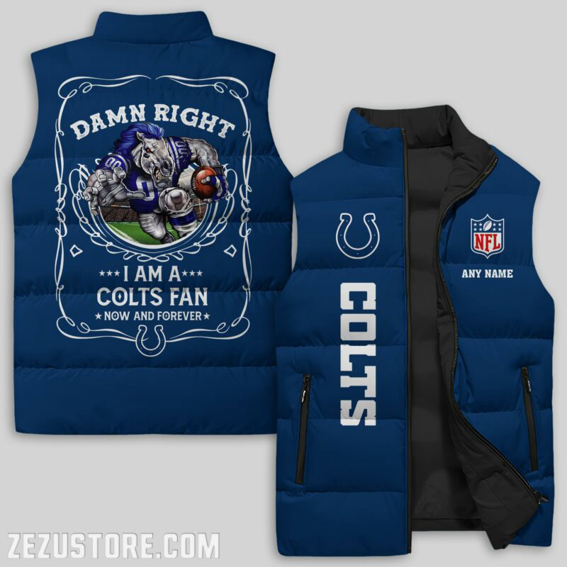 Indianapolis Colts NFL Sleeveless Puffer Jacket Custom For Fans Gifts