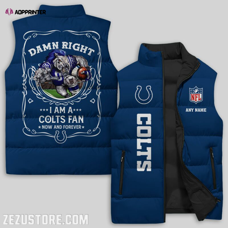 Indianapolis Colts NFL Sleeveless Puffer Jacket Custom For Fans Gifts