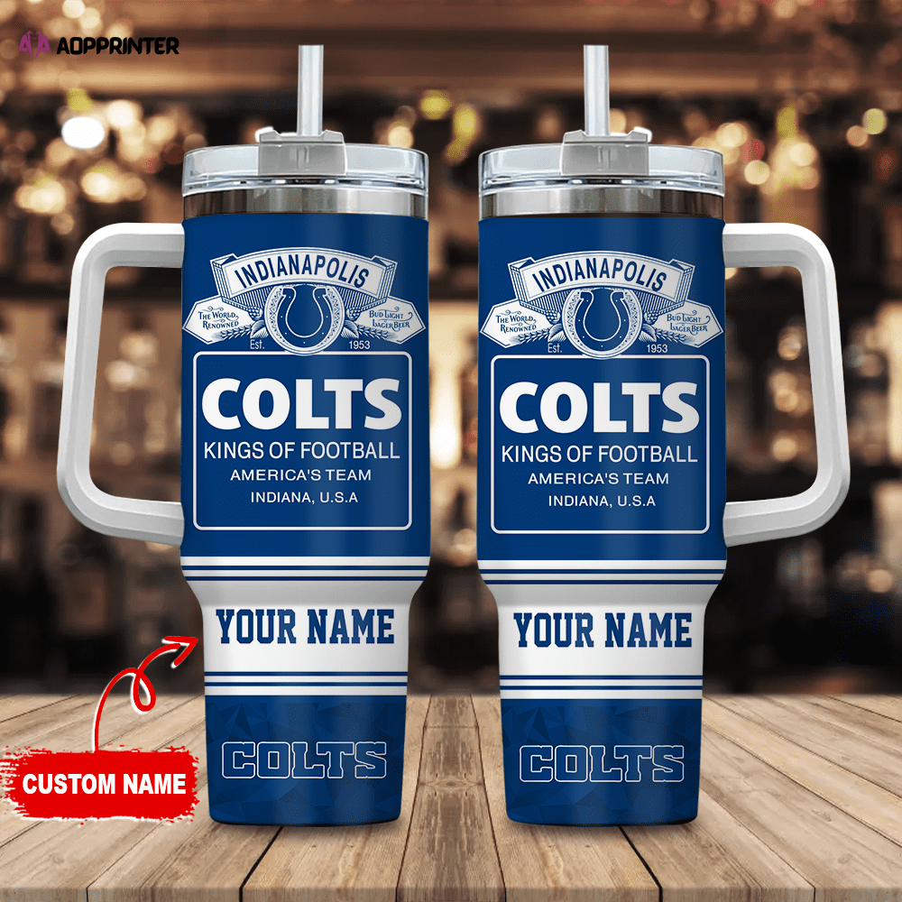 Indianapolis Colts Personalized NFL Bud Light 40oz Stanley Tumbler Gift for Fans