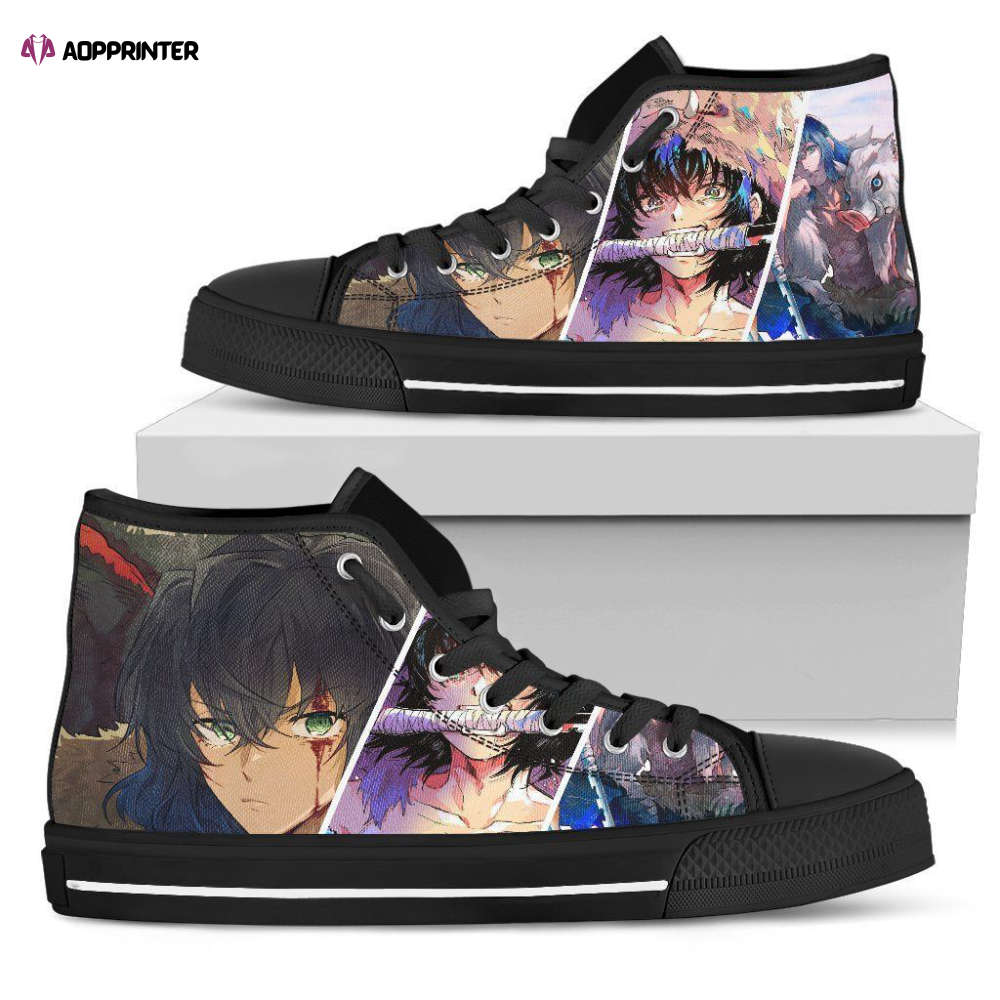 Inosuke High Top Shoes Custom For Fans Demon Slayer Anime