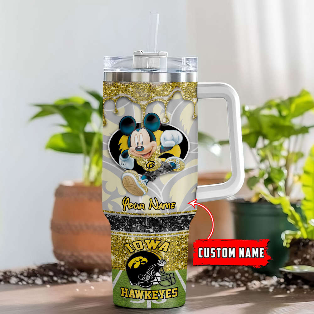 Iowa Hawkeyes NCAA Style Personalized Stanley Tumbler 40oz Gift for Fans