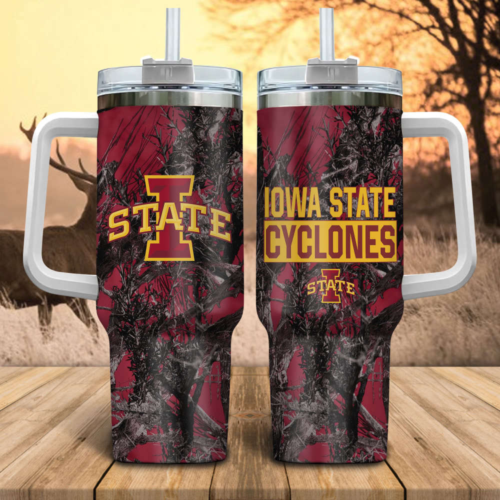 Iowa State Cyclones NCAA Hunting Personalized Stanley Tumbler 40oz Gift for Fans