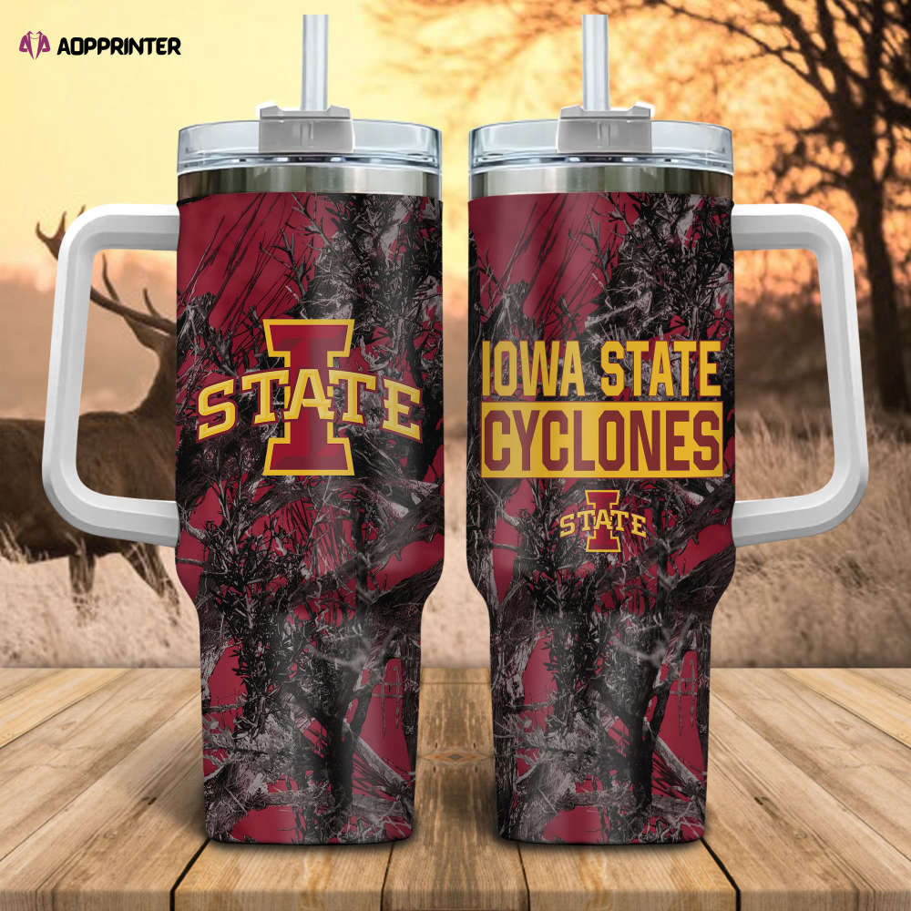 Iowa State Cyclones NCAA Hunting Personalized Stanley Tumbler 40oz Gift for Fans