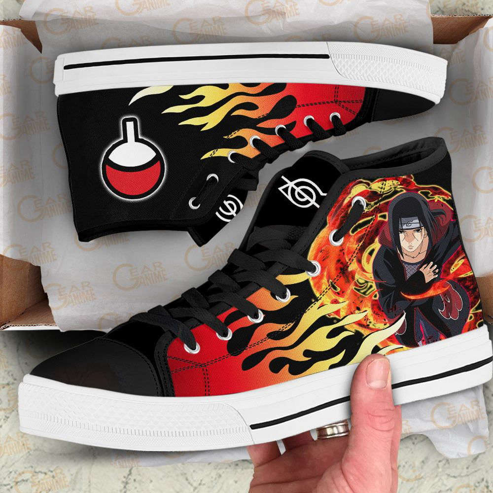 Itachi Uchiha Flame Style High Top Shoes Custom Naruto Anime For Fans